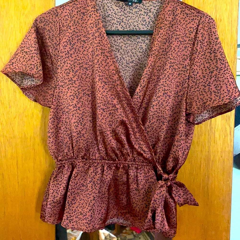 Papermoon fauxed tie shirt